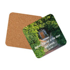 Rev 3:20 Bible Verse, Garden Doorway Cork-Back Coaster