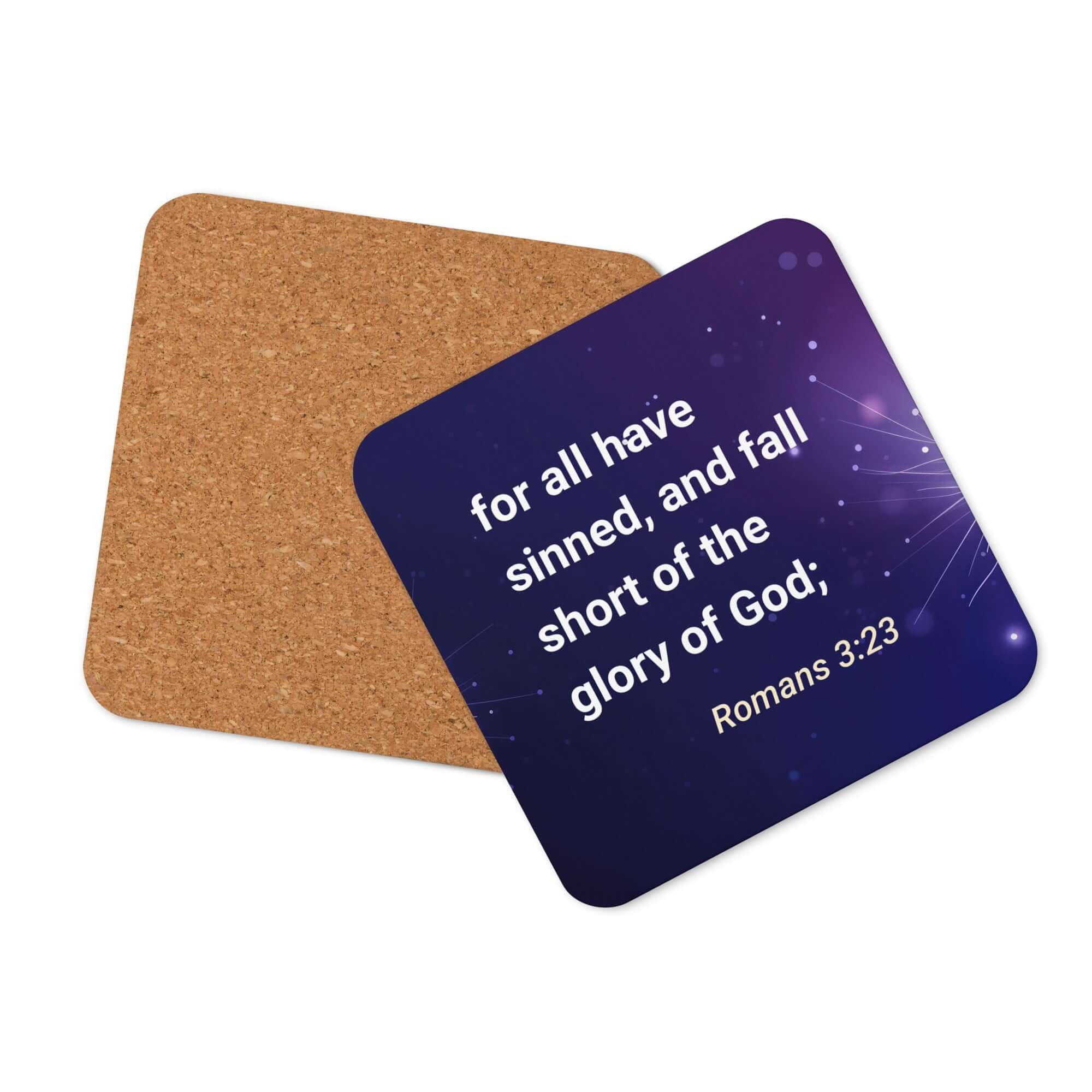 Romans 3:23 - Bible Verse, all have sinned Cork-Back Coaster