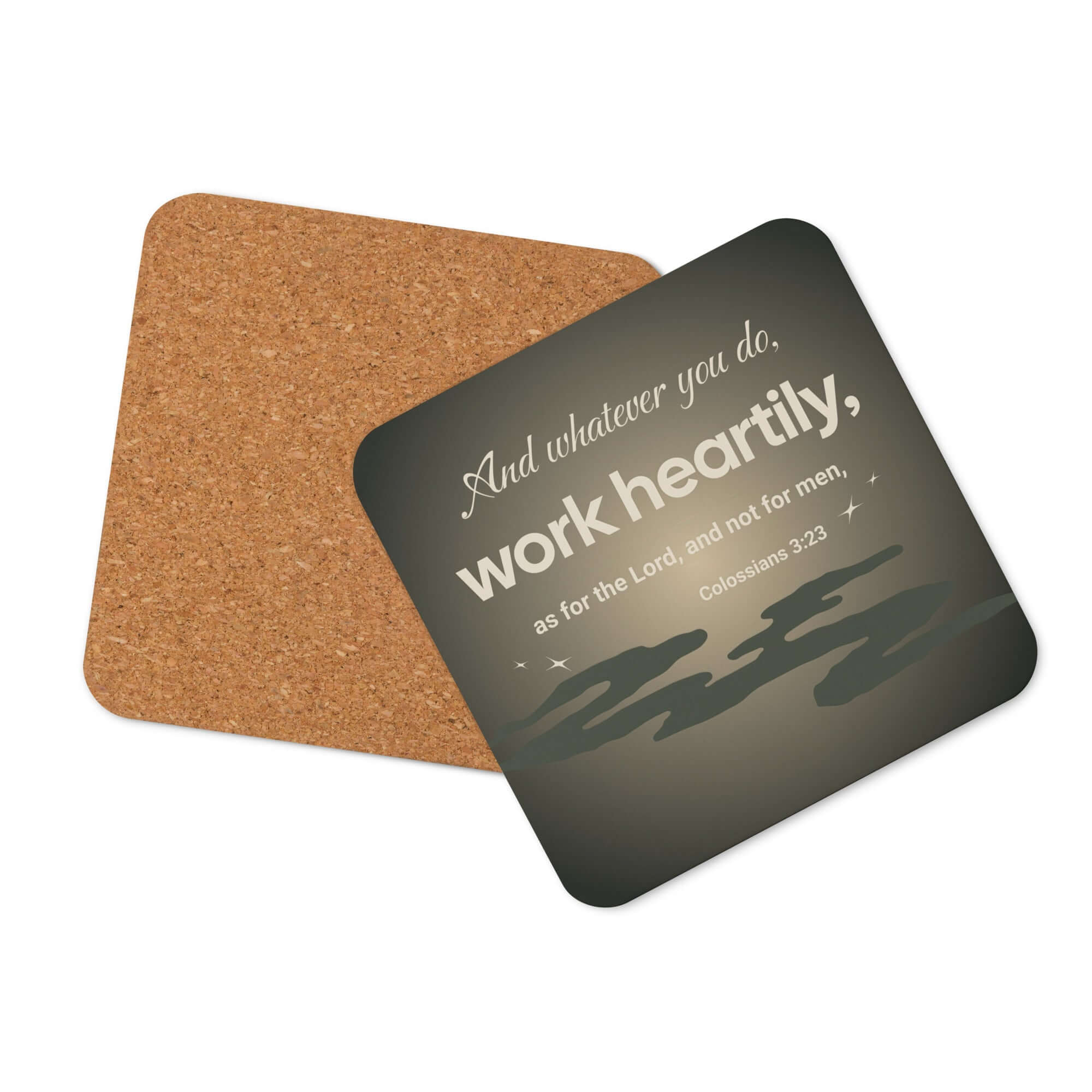 Col 3:23 - Bible Verse, as for the Lord Cork-Back Coaster