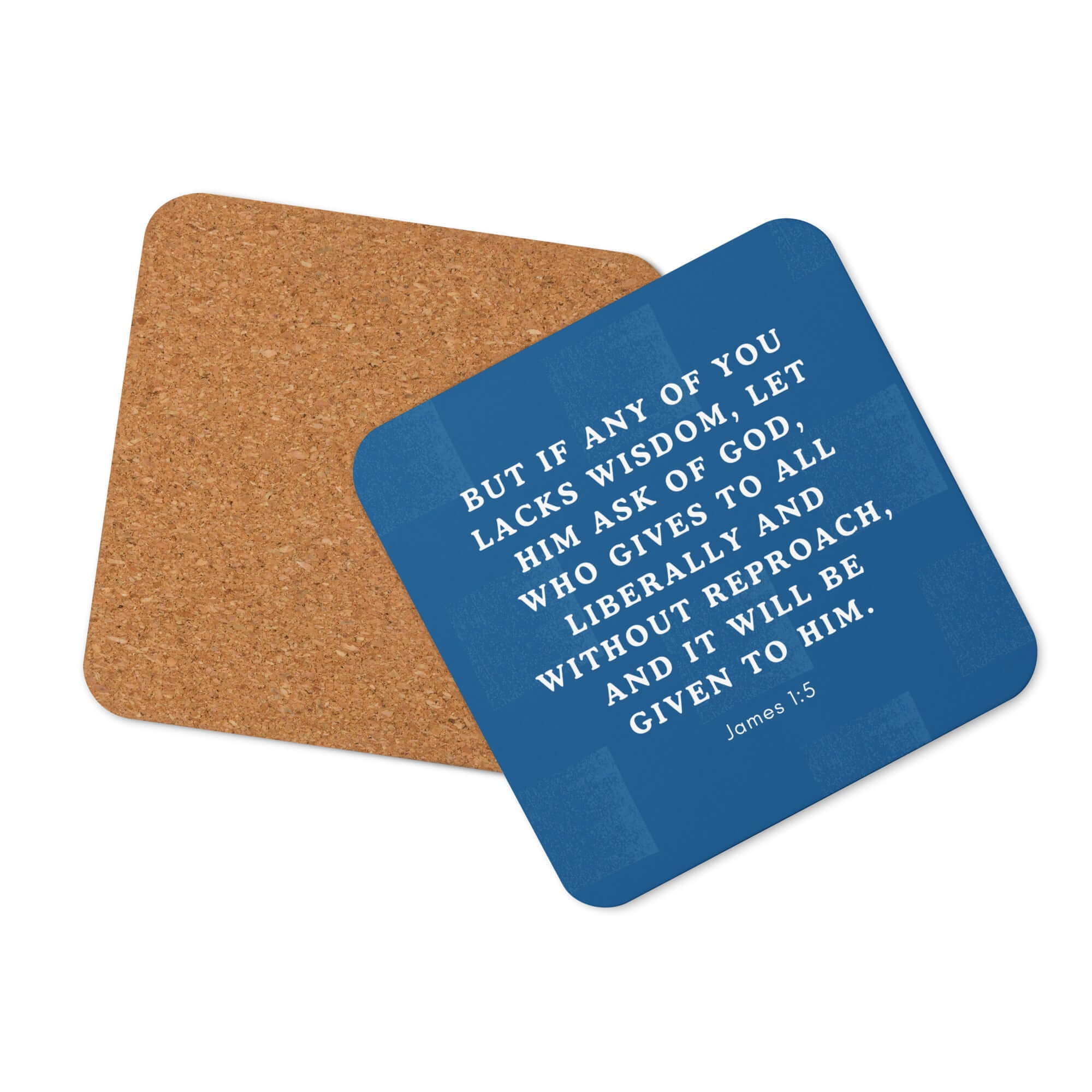 James 1:5 Bible Verse, gives to all Cork-Back Coaster