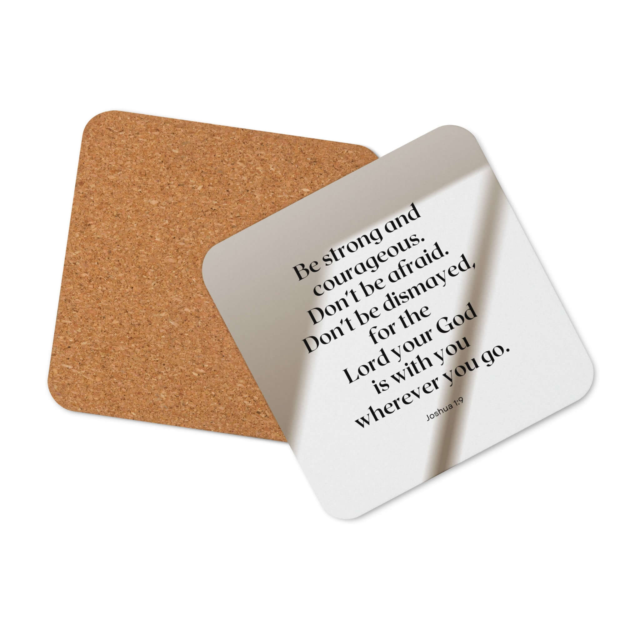 Joshua 1:9 Bible Verse, for the Lord Cork-Back Coaster