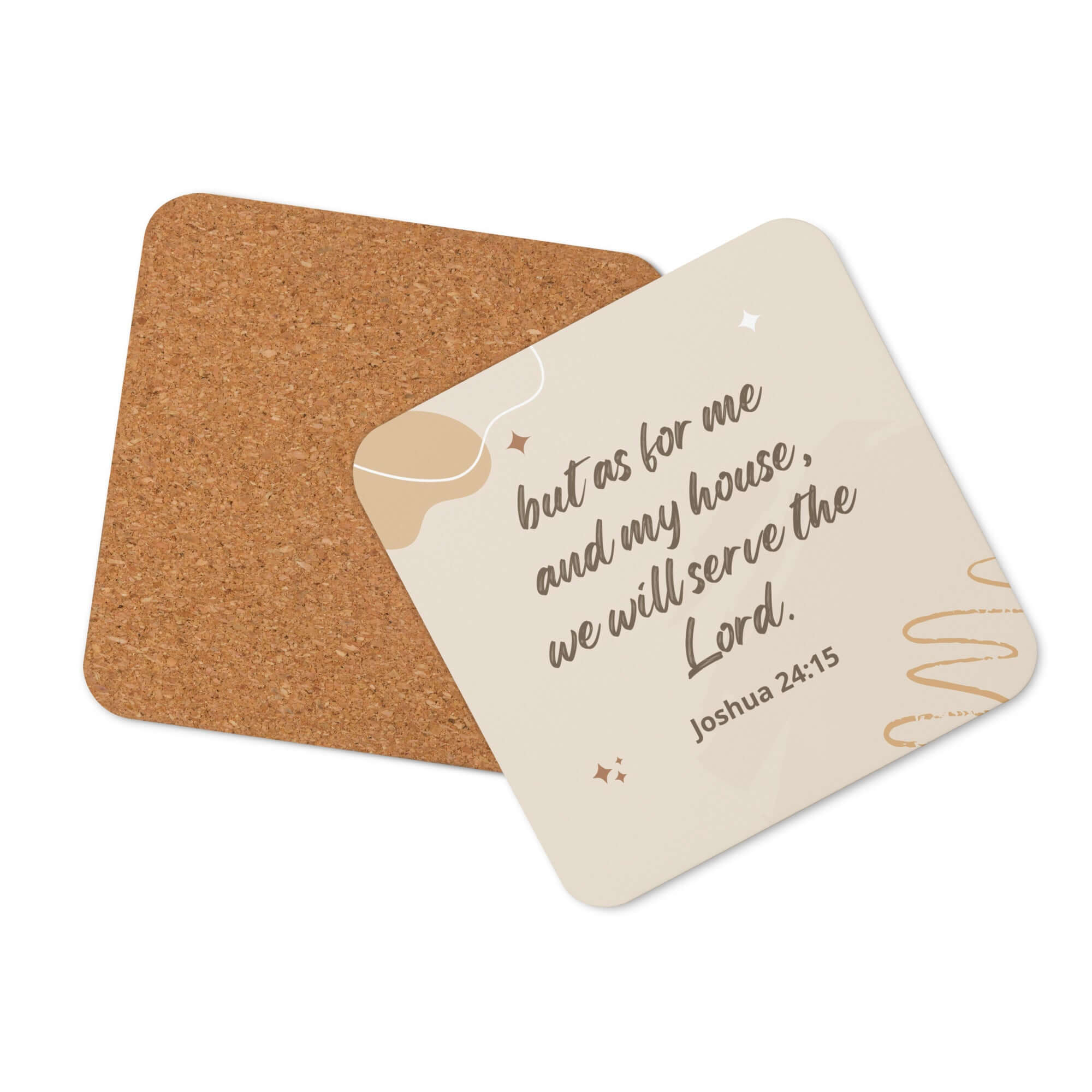 Joshua 24:15 Bible Verse, will serve Cork-Back Coaster