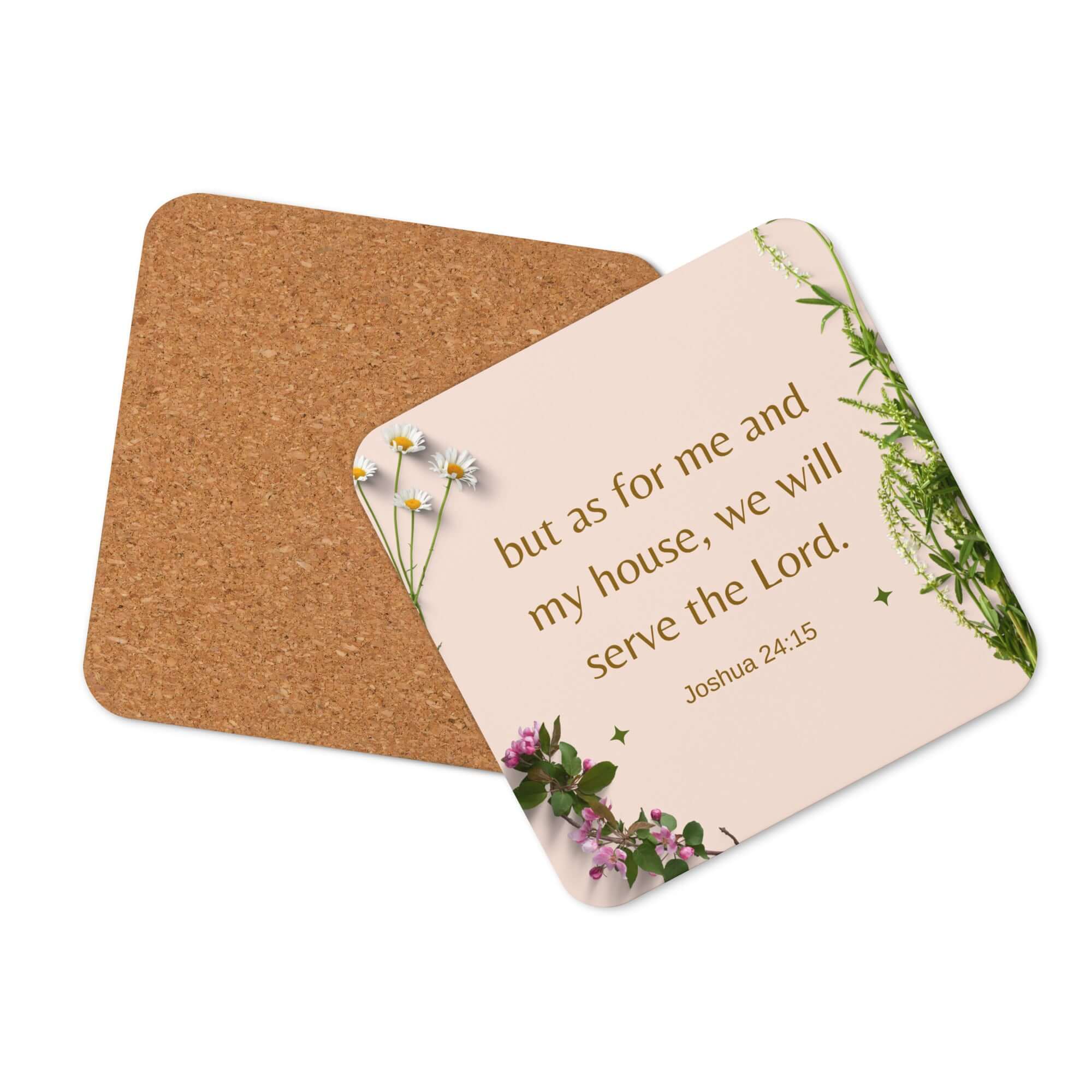 Joshua 24:15 Bible Verse, your fathers Cork-Back Coaster