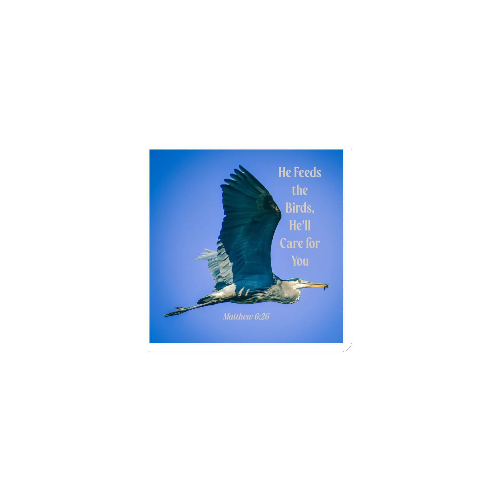 Matt 6:26, Graceful Heron, He'll Care for You Die-Cut Magnet