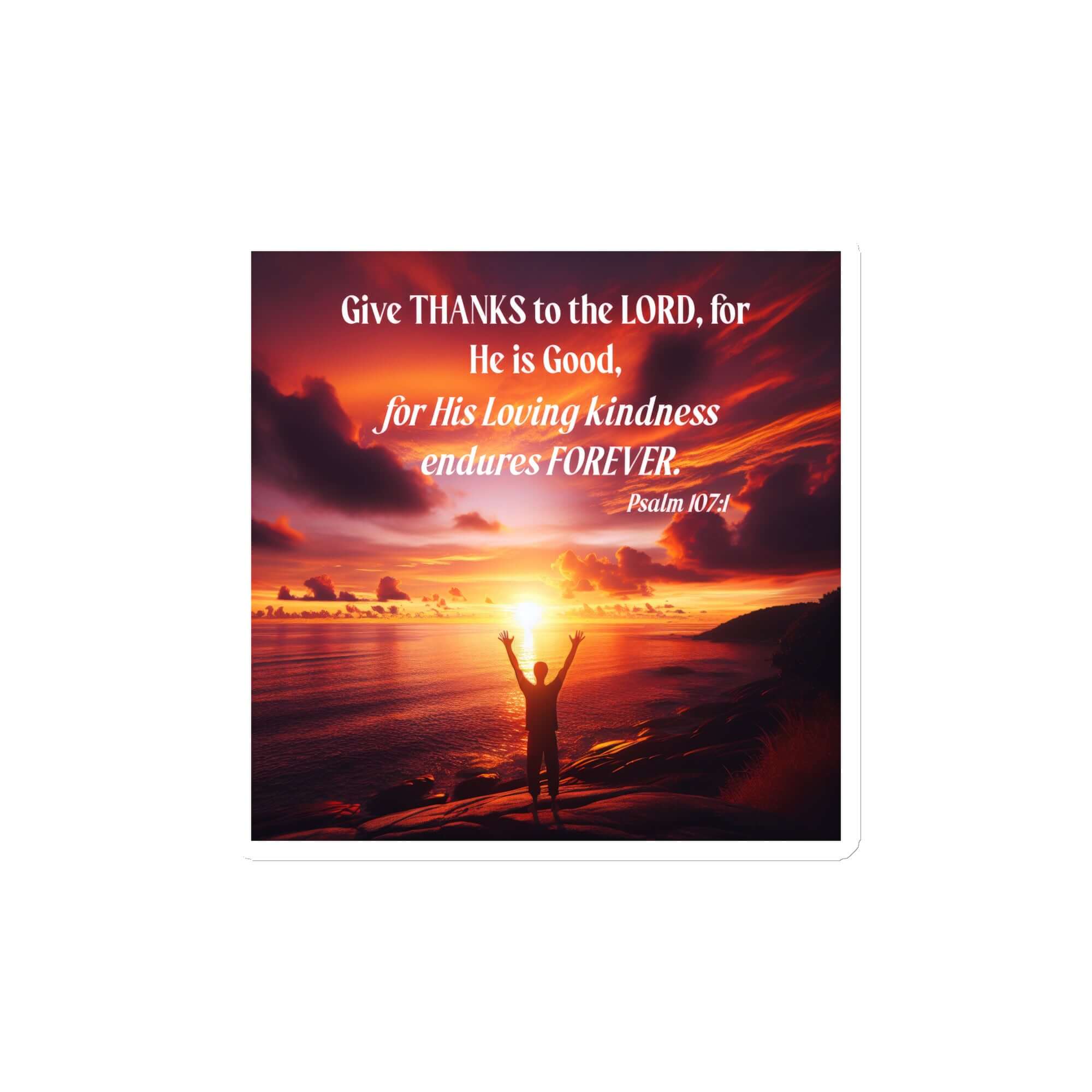 Psalm 107:1 - Bible Verse, Give Thanks to the Lord Die-Cut Magnet