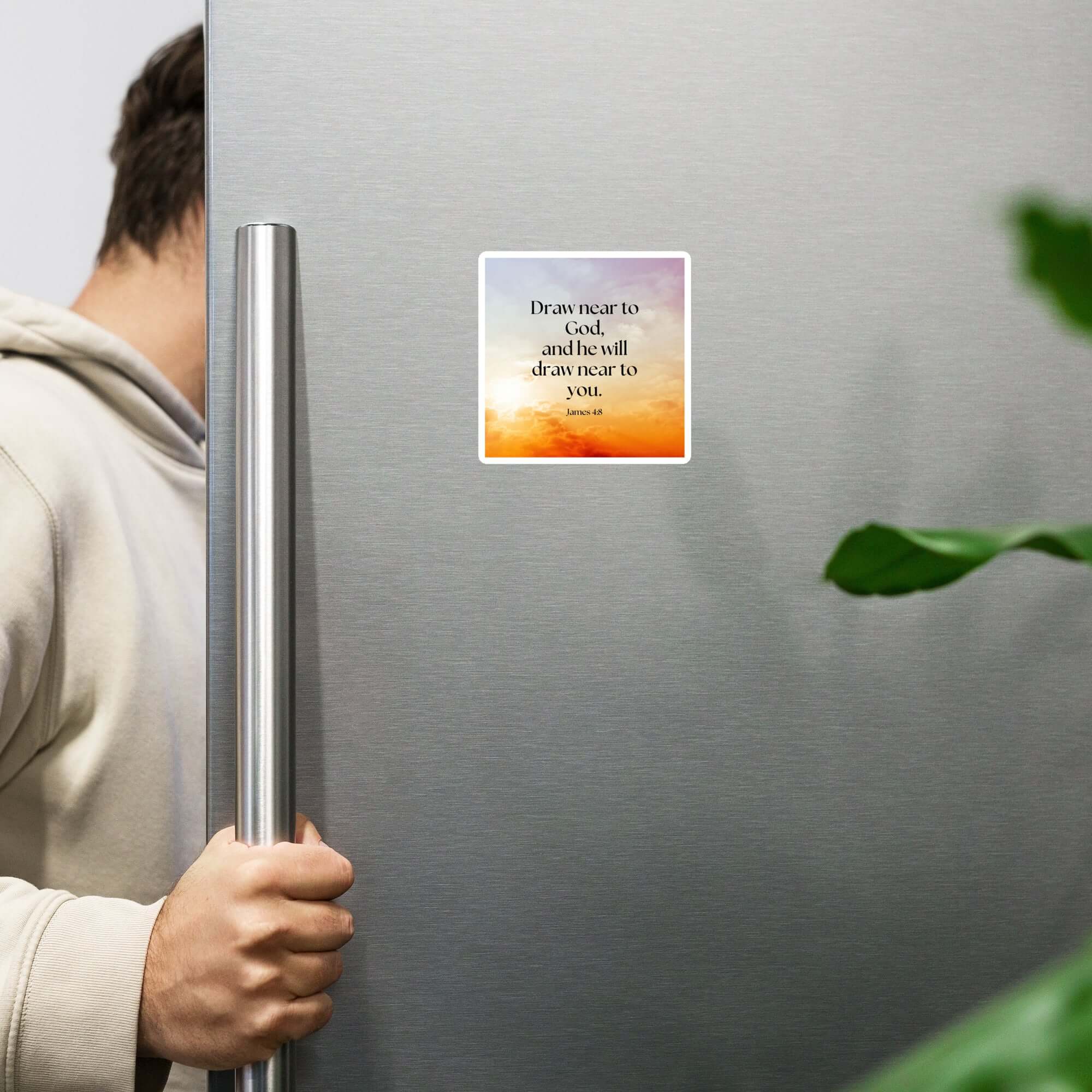 James 4:8 Bible Verse, he will draw Die-Cut Magnet