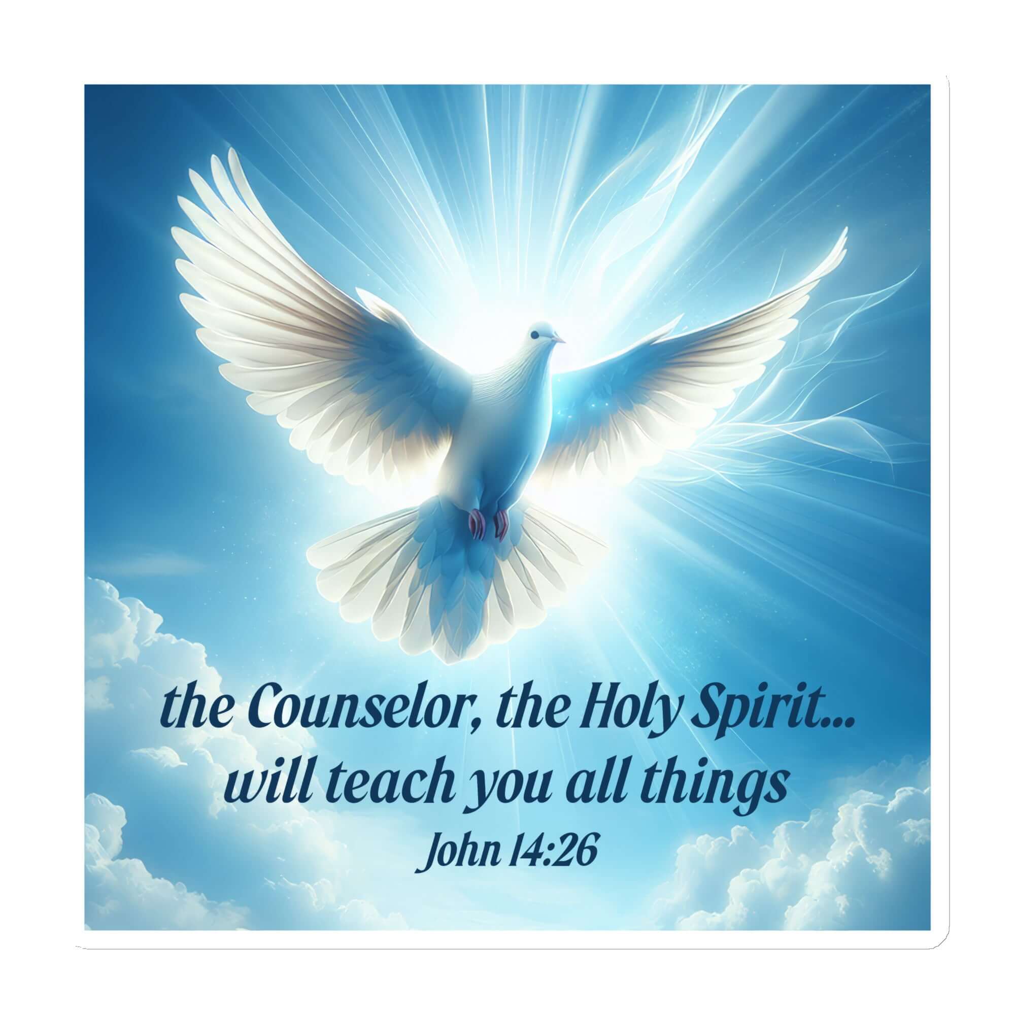 John 14:26 - Bible Verse, Holy Spirit Dove Die-Cut Magnet