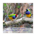 Matt 6:26, Gouldian Finches, He'll Care for You Die-Cut Magnet