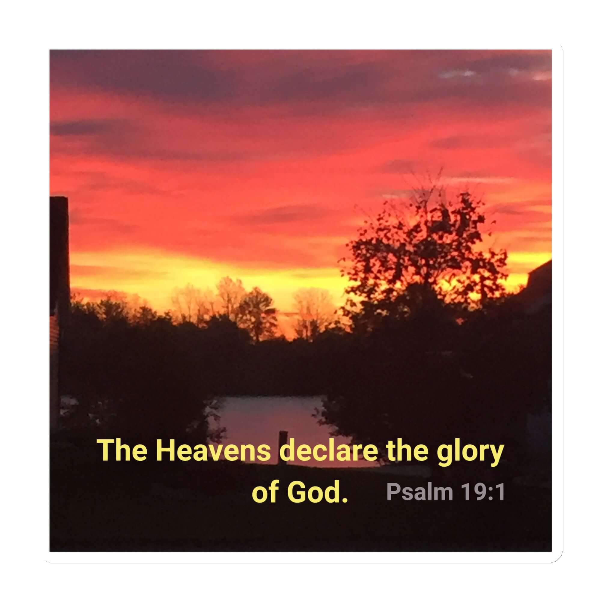 Psalm 19:1 Bible Verse, Sunset Glory Die-Cut Magnet