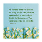 1 Peter 2:24 - Bible Verse, healed by His wounds Die-Cut Magnet
