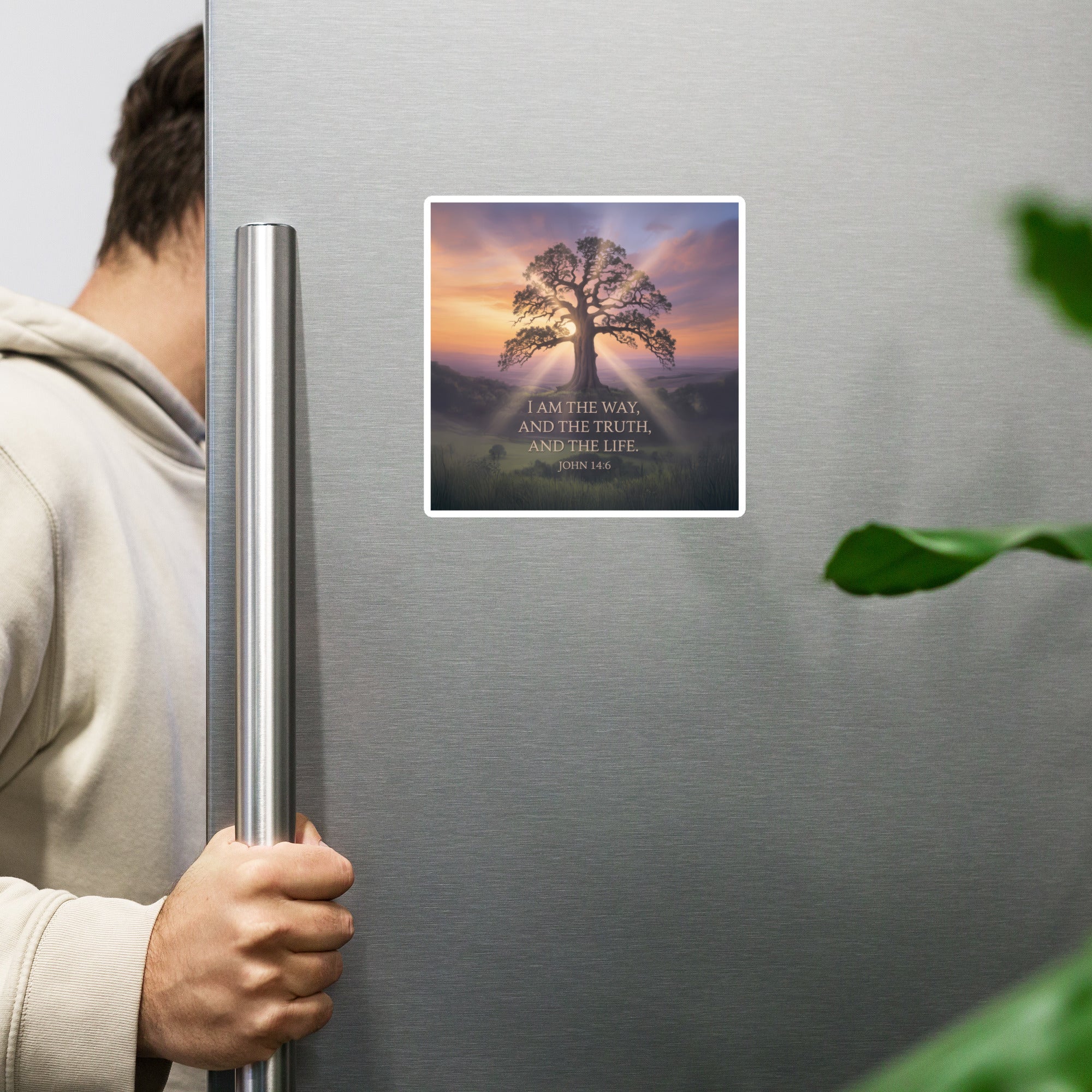 John 14:6 Bible Verse Jesus said Die-Cut Magnet 6″×6″