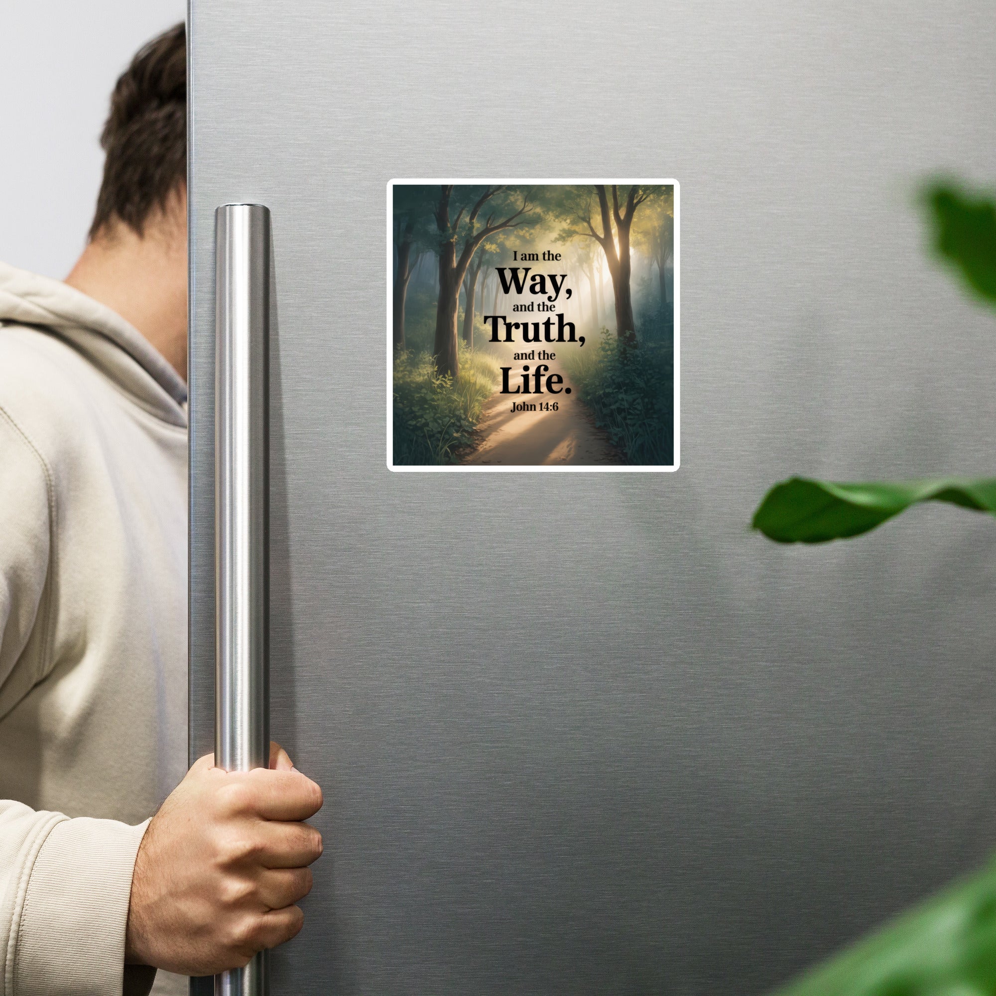 John 14:6 Bible Verse The Life Die-Cut Magnet 6″×6″