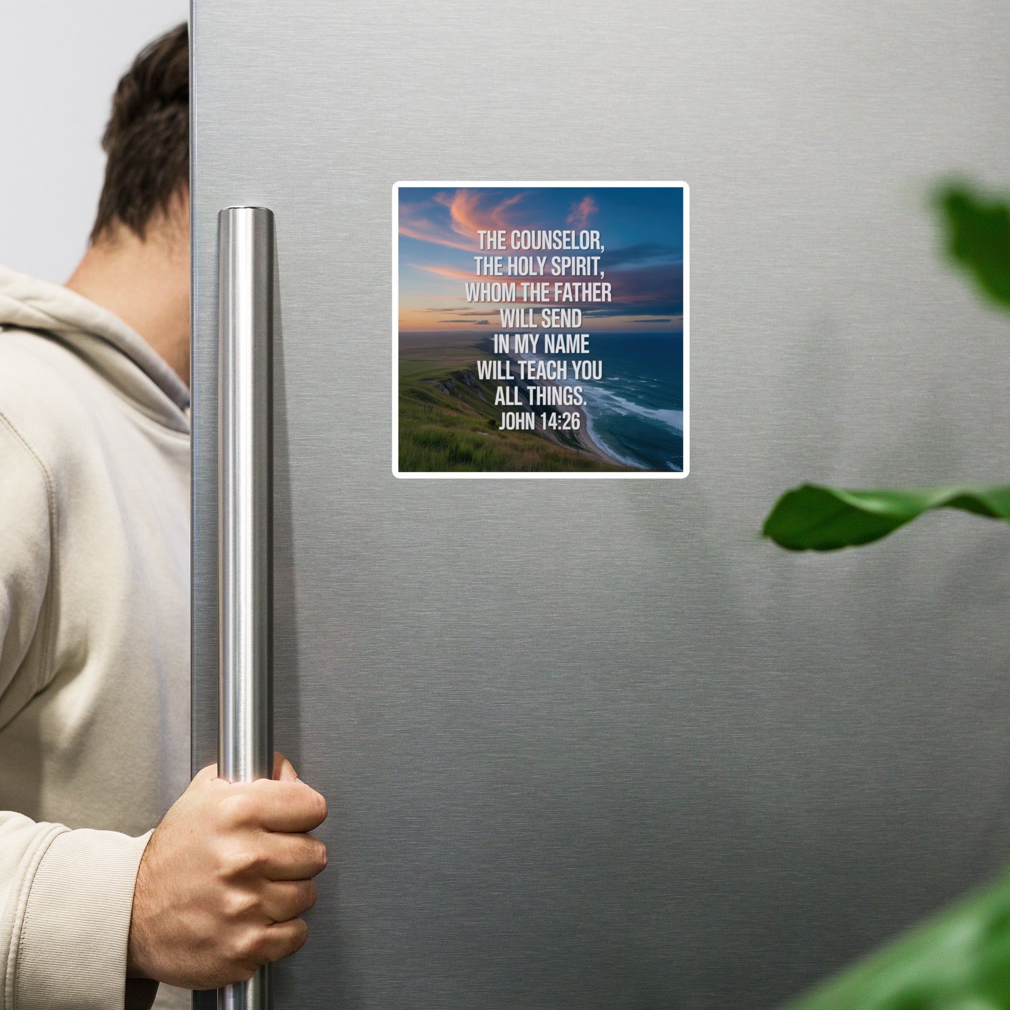 John 14:26 Bible Verse will teach Die-Cut Magnet 6″×6″