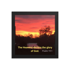 Psalm 19:1 Bible Verse, Sunset Glory Framed Poster