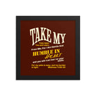 Matt 11:29-30 - Bible Verse, learn from me Enhanced Matte Paper Framed Poster