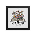 1 John 4:8 - Bible Verse, God is Love Enhanced Matte Paper Framed Poster