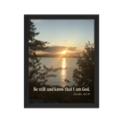 Psalm 46:10 Bible Verse, Sunset Glory Framed Poster