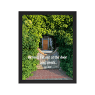 Rev 3:20 Bible Verse, Garden Doorway Framed Poster