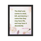 John 10:10 - Bible Verse, Abundant Life Enhanced Matte Paper Framed Poster