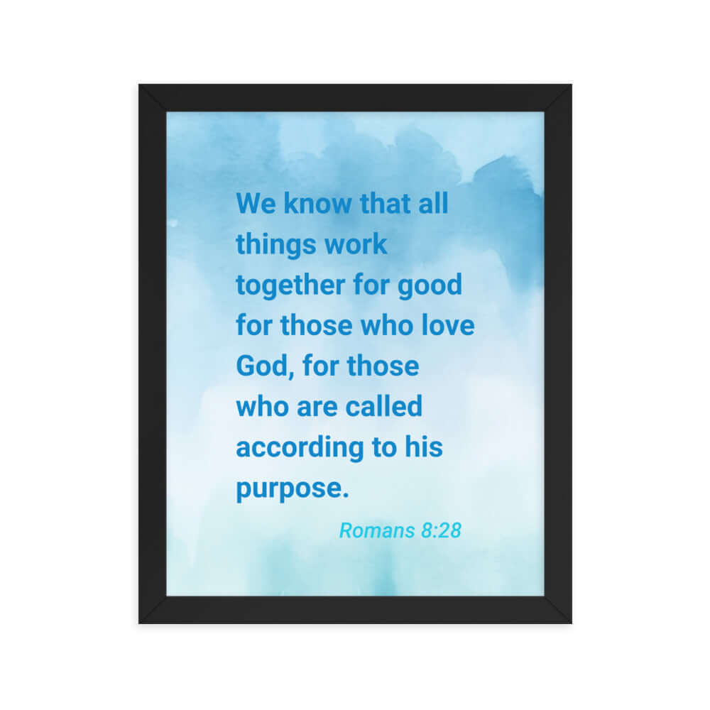 Rom 8:28 - Bible Verse, together for good Enhanced Matte Paper Framed Poster