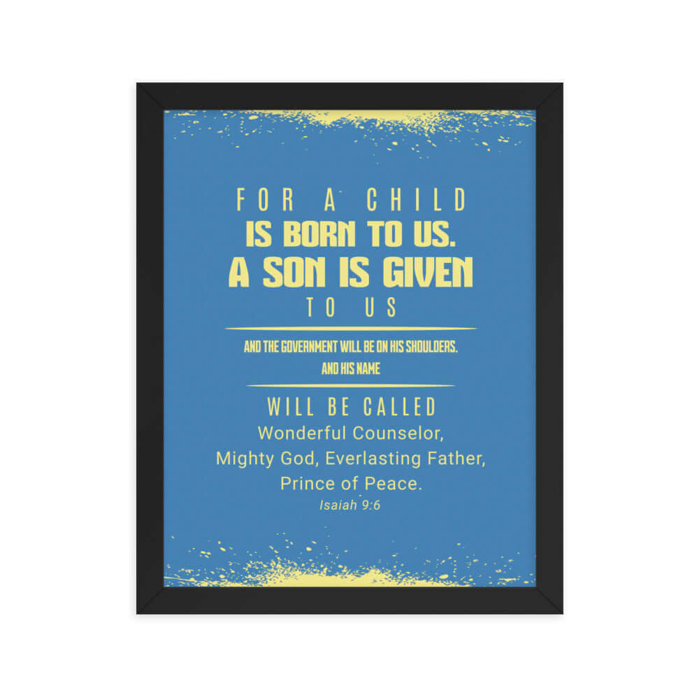 Isaiah 9:6 - Bible Verse, Mighty God Enhanced Matte Paper Framed Poster