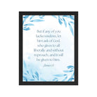 James 1:5 Bible Verse, lacks wisdom Enhanced Matte Paper Framed Poster