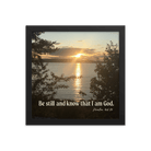 Psalm 46:10 Bible Verse, Sunset Glory Framed Poster