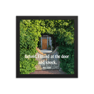 Rev 3:20 Bible Verse, Garden Doorway Framed Poster