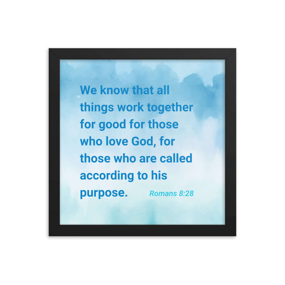 Rom 8:28 - Bible Verse, together for good Enhanced Matte Paper Framed Poster