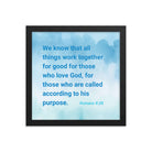 Rom 8:28 - Bible Verse, together for good Enhanced Matte Paper Framed Poster