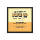 Heb 4:12 - Bible Verse, living and active Enhanced Matte Paper Framed Poster