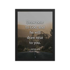 James 4:8 Bible Verse, Cleanse your Enhanced Matte Paper Framed Poster