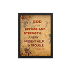 Psalm 46:1 - Bible Verse, God is Our Refuge Framed Poster