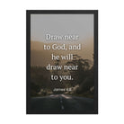 James 4:8 Bible Verse, Cleanse your Enhanced Matte Paper Framed Poster