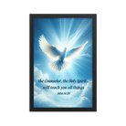 John 14:26 - Bible Verse, Holy Spirit Dove Framed Poster