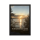 Psalm 46:10 Bible Verse, Sunset Glory Framed Poster