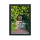 Rev 3:20 Bible Verse, Garden Doorway Framed Poster