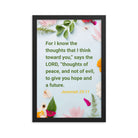 Jer 29:11 - Bible Verse, to give you hope Enhanced Matte Paper Framed Poster