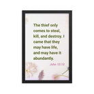 John 10:10 - Bible Verse, Abundant Life Enhanced Matte Paper Framed Poster