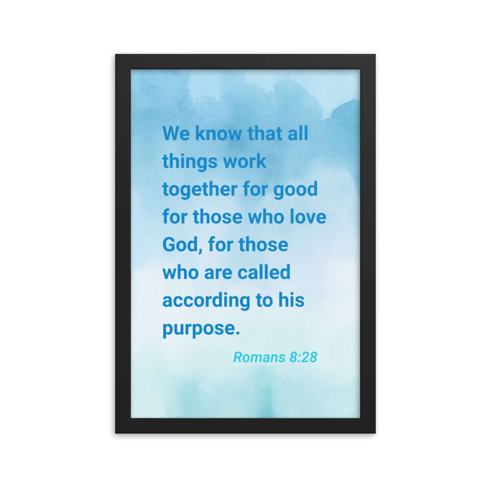 Rom 8:28 - Bible Verse, together for good Enhanced Matte Paper Framed Poster