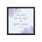 Nahum 1:3 Bible Verse, great in power Enhanced Matte Paper Framed Poster