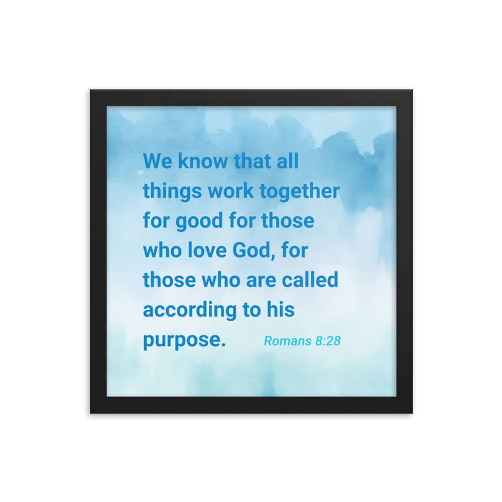 Rom 8:28 - Bible Verse, together for good Enhanced Matte Paper Framed Poster