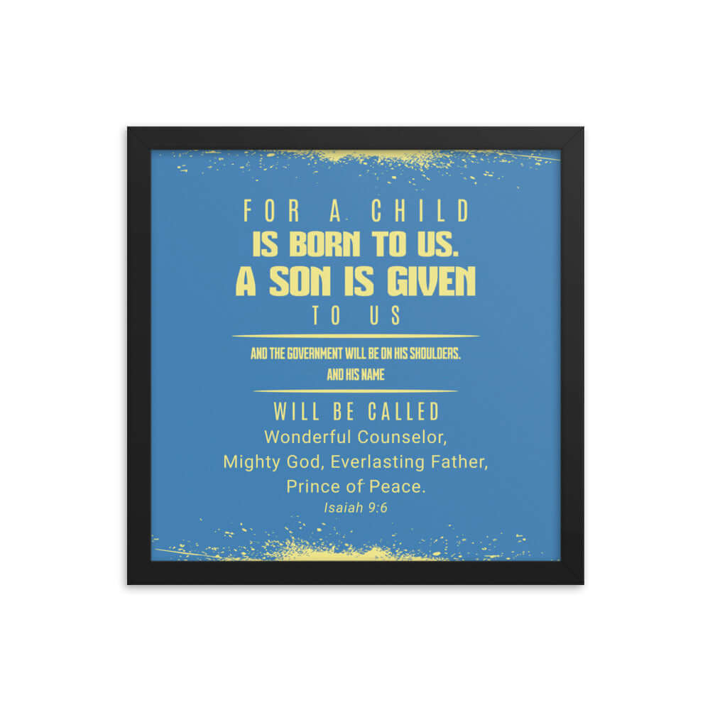 Isaiah 9:6 - Bible Verse, Mighty God Enhanced Matte Paper Framed Poster