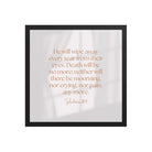 Revelation 21:4 Bible Verse, He will wipe Enhanced Matte Paper Framed Poster