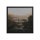 James 4:8 Bible Verse, Cleanse your Enhanced Matte Paper Framed Poster