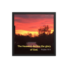 Psalm 19:1 Bible Verse, Sunset Glory Framed Poster