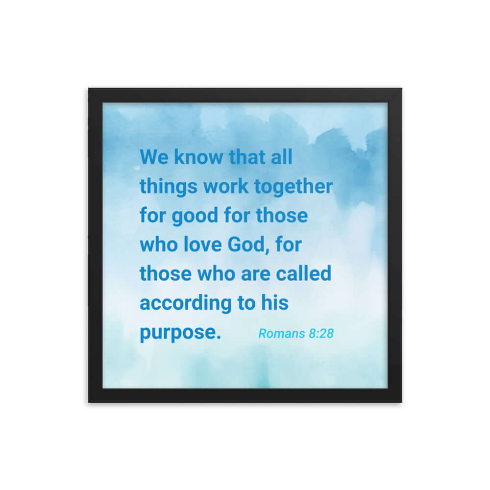 Rom 8:28 - Bible Verse, together for good Enhanced Matte Paper Framed Poster