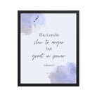 Nahum 1:3 Bible Verse, great in power Enhanced Matte Paper Framed Poster