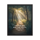 John 14:6 Bible Verse I Am Enhanced Matte Paper Framed Poster Black 16″×20″