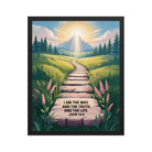 John 14:6 Bible Verse The Truth Enhanced Matte Paper Framed Poster Black 16″×20″